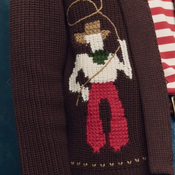 THE GREAT. Chocolate Cowboy Embroidered Cardigan - Picture 3 of 4